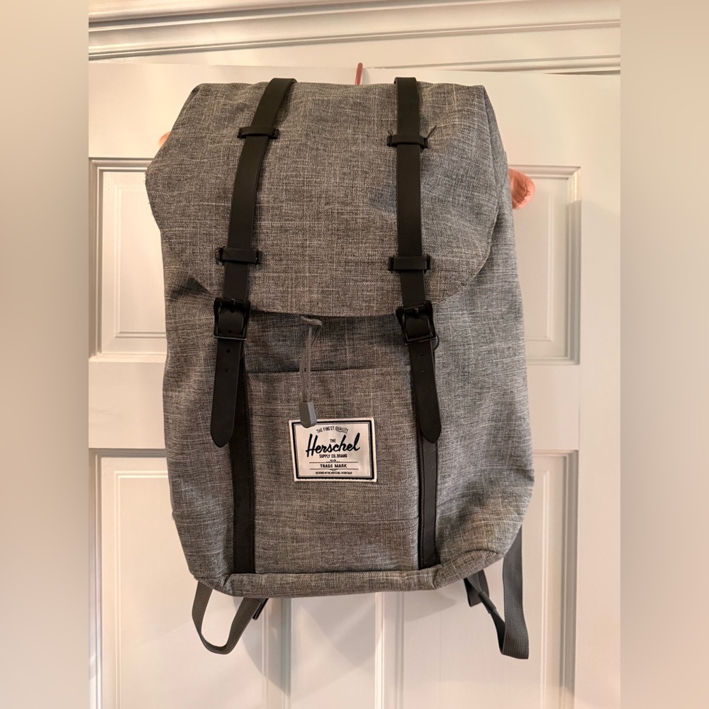 Herschel Grey Backpack with Black Straps